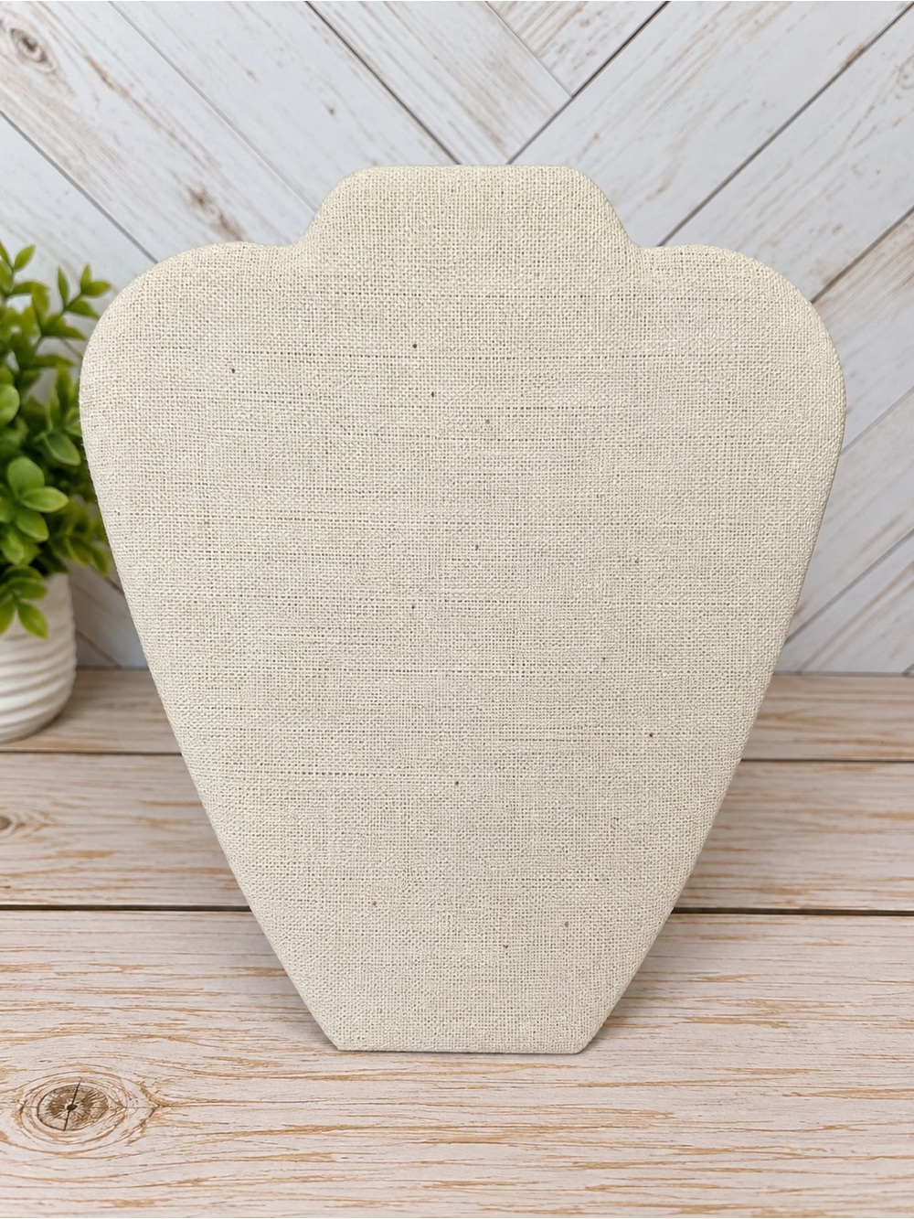 Necklace Jewelry Display Linen Burlap Easel